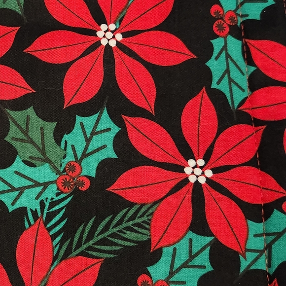 Festive Poinsettia Placemats. Set Of 2 - Picture 2 of 3
